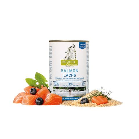 ISEGRIM SALMON MIJO MORA PERRO JUNIOR LATA 
